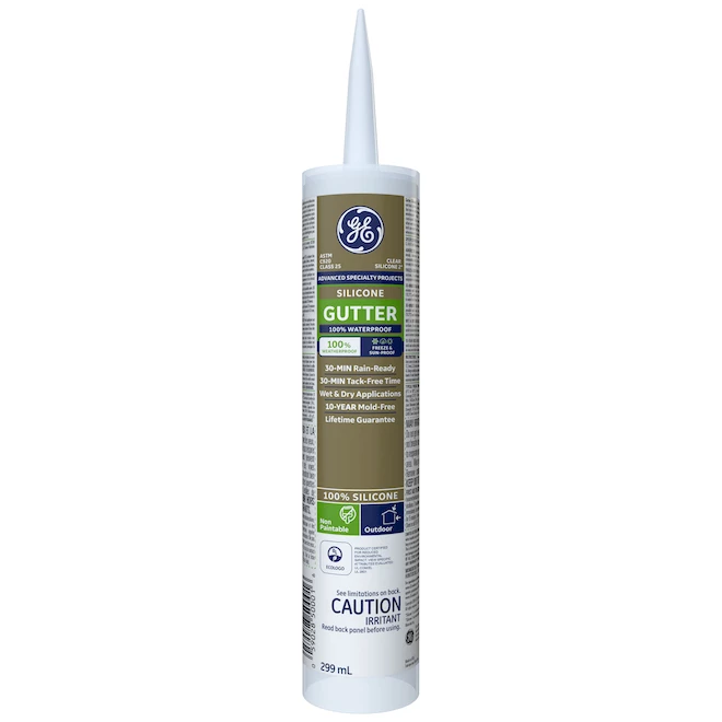 GE Silicone II 299-ml Gutter and Flashing Sealant - Clear 3 GE Silicone II 299-ml Gutter and Flashing Sealant - Clear