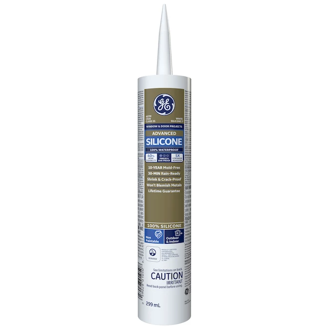 GE Silicone II 299-ml Window and Door Sealant - White 3 GE Silicone II 299-ml Window and Door Sealant - White