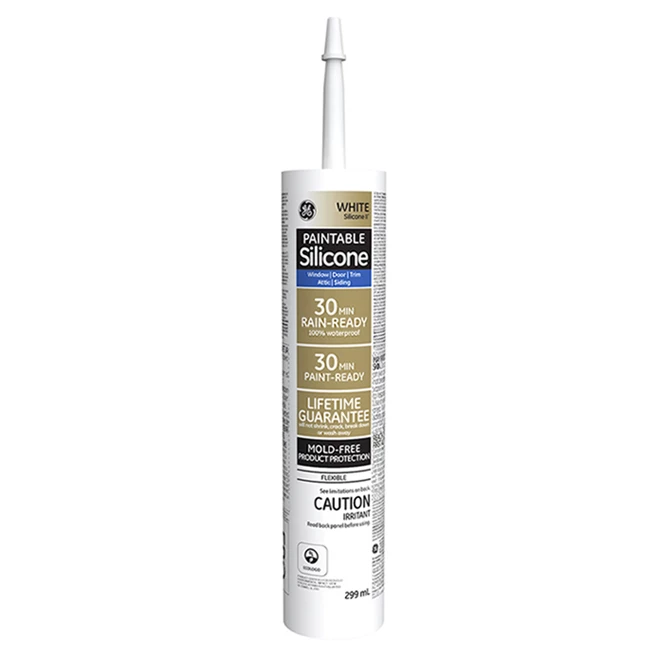 GE Silicone II Xtreme 299-ml Paint Sealant - White 3 GE Silicone II Xtreme 299-ml Paint Sealant - White