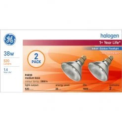 GE Soft White 38W Halogen Outdoor Floodlight PAR38 Light Bulbs (2-Pack)