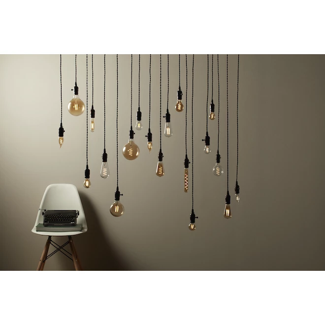 GE Vintage Warm Candle Light 60W Replacement Amber Finish Spiral Filament ST19 Light Bulb (1-Pack) 6 GE Vintage Warm Candle Light 60W Replacement Amber Finish Spiral Filament ST19 Light Bulb (1-Pack) - Image 4