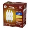 GE Relax HD Soft White 40W Replacement LED Decorative Clear Bent Tip Candelabra Base CAC Bulbs (6-Pack) -Cheap GE Store 32285092ba L