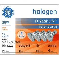 GE Soft White 38W Halogen Indoor Floodlight PAR20 Light Bulbs (4-Pack)