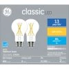 GE Classic Soft White 60 W Replacement LED Clear Indoor General Purpose A19 Light Bulbs (2-Pack)