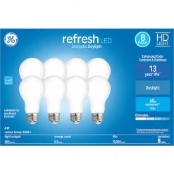 GE Daylight 60W Replacement LED General Purpose A19 Bulbs (8-Pack)