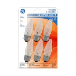 GE Soft White 40W Incandescent Faceted Clear Blunt Tip Medium Base BM Light Bulb (6-Pack)