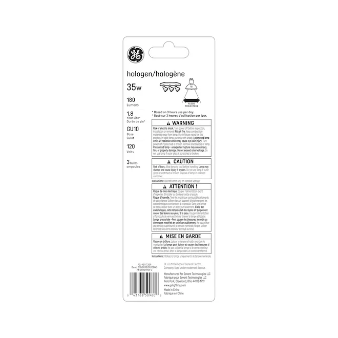 GE Soft White 35W Halogen GU10 Base MR16 Light Bulb (3-Pack) 5 GE Soft White 35W Halogen GU10 Base MR16 Light Bulb (3-Pack) - Image 3