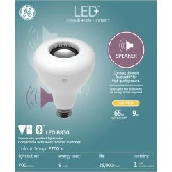 GE LED+ Speaker Soft White 65W Replacement LED Indoor Floodlight BR30 Light Bulb (1-Pack)