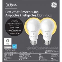 C by GE 60 W Replacement Soft White A19 Smart LED Bulbs (2-pack)