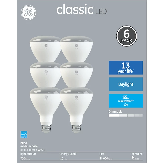 GE Daylight 65W Replacement LED Indoor Floodlight BR30 Light Bulbs (12-Pack) 3 GE Daylight 65W Replacement LED Indoor Floodlight BR30 Light Bulbs (12-Pack)