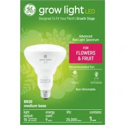 GE Grow Light 30W Advanced Red Spectrum LED BR30 Indoor Fixture (1-Pack)