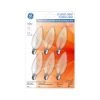 GE Crystal Clear Soft White 40 W Incandescent Clear Decorative Candelabra Base Blunt Tip BC Light Bulbs (6-Pack)
