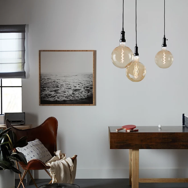 GE Large Vintage Warm Candle Light 40W Replacement LED Amber Finish Spiral Weave Filament G63 Globe Light Bulb (1-Pack) 5 GE Large Vintage Warm Candle Light 40W Replacement LED Amber Finish Spiral Weave Filament G63 Globe Light Bulb (1-Pack) - Image 3