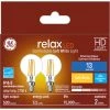 GE Relax HD Soft White 60 W Replacement LED Decorative Clear Globe Candelabra Base G16.5 Light Bulbs (2-Pack)