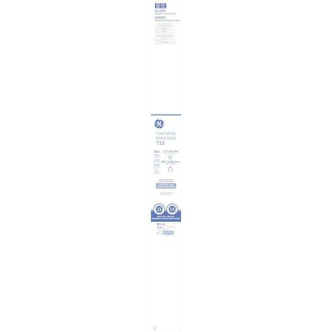 GE Cool White 60 W Fluorescent Fa8 Base 96-in T12 Light Bulbs (15-Pack) 3 GE Cool White 60 W Fluorescent Fa8 Base 96-in T12 Light Bulbs (15-Pack)