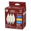GE Relax HD Soft White 60W Replacement LED Decorative Clear Bent Tip Candelabra Base CAC Light Bulbs (6-Pack) -Cheap GE Store 32285330ba L