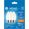 GE Refresh HD Daylight 40W Replacement LED Decorative Clear Blunt Tip Medium Base BM Light Bulbs (3-Pack)