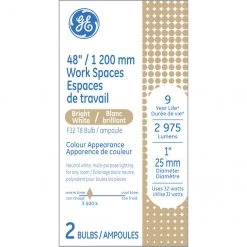 GE Bright White 32 W Fluorescent G13 Base 48-in T8 Light Bulb (2-Pack)
