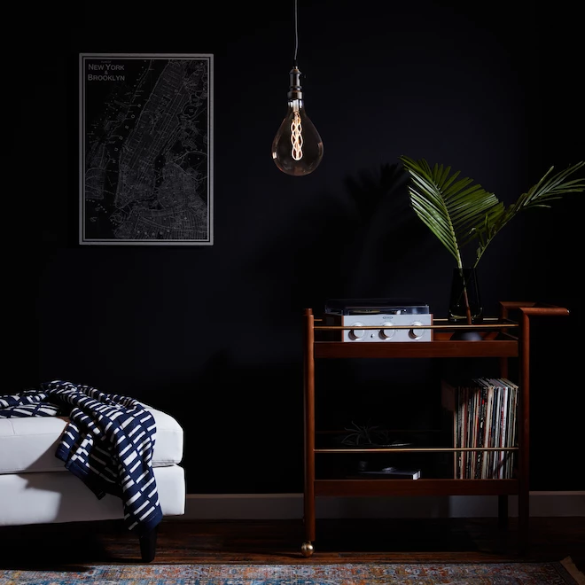 GE Large Vintage Warm Candle Light 40W LED Amber Finish Spiral Weave Filament PS52 Pear-Shaped (1-Pack) 5 GE Large Vintage Warm Candle Light 40W LED Amber Finish Spiral Weave Filament PS52 Pear-Shaped (1-Pack) - Image 3