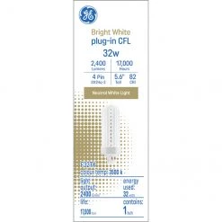 GE Bright White 32 W Plug-in CFL GX24q-3 Base 5.6-in F32TX Light Bulb (1-Pack)