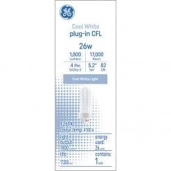 GE Cool White 26 W Plug-in CFL GX24q-3 Base 5.2-in F26TX Light Bulb (1-Pack)