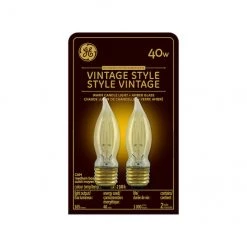 GE Vintage 40W Incandescent Amber Finish Decorative CAM Light Bulbs (2-Pack)