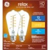 GE Relax HD Soft White 60W Replacement LED Spiral Filament Clear Decorative ST19 Light Bulbs (2-Pack) -Cheap GE Store 41537572a L